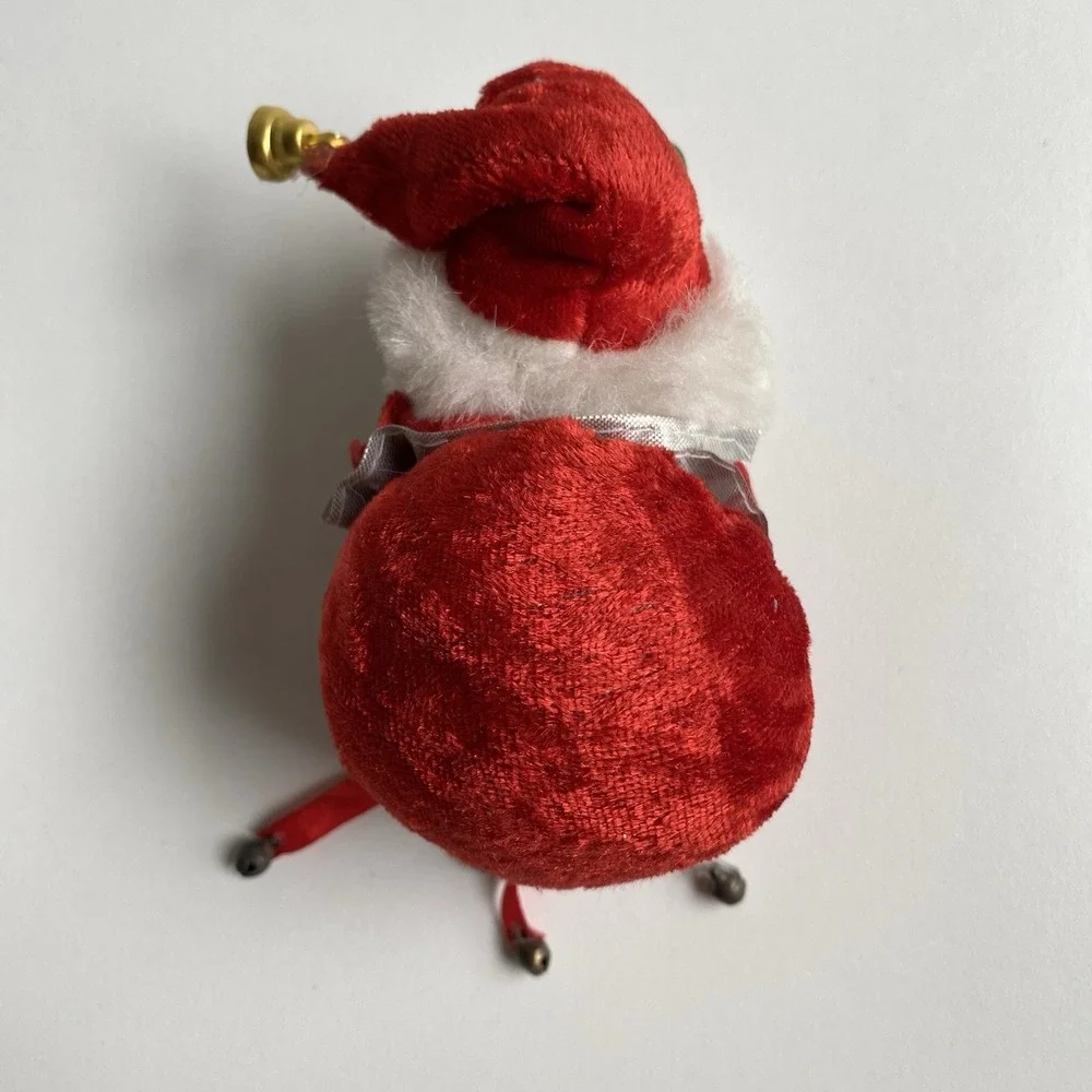 Vintage Christmas Santa Pincushion Ornament Red‎ Velvet No String 4.5